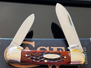 Vintage CASE XX USA 1973/7…….Dot “BUTTERBEAN”Red Bone #62131 Pocket Knife Mirror Spotless NEW.