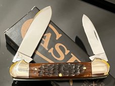 Vintage Case XX USA 1973/7…….Dot “Butterbean” Red Jigged Bone 3-5/8”Pocket Knife Unsharpened 99 0/0.