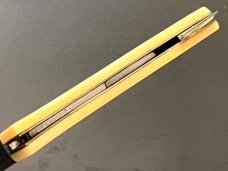 Vintage Original Carl Schlieper German Eye 4-3/4” Large Yellow Celluloid Sodbuster Knife NEW. 
