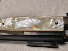 NOS  Frank Beltrame ITALIAN 9" GENUINE Mother of Pearl Stiletto w/Bayonet Blade 4MM 