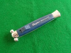 c. 1970's-80's Blue SUPER AUTOMATIC OTF Stainless Steel c. 1970's-80's Blue SUPER AUTOMATIC OTF Stainless Steel