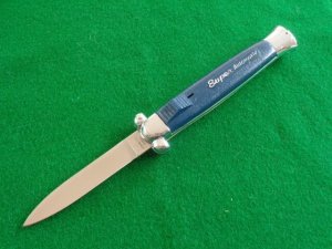 c. 1970's-80's Blue SUPER AUTOMATIC OTF Stainless Steel