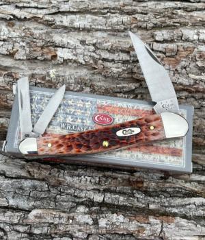 CASE XX ** 2014 CARAMEL JIG BONE SEAHORSE WHITTLER
