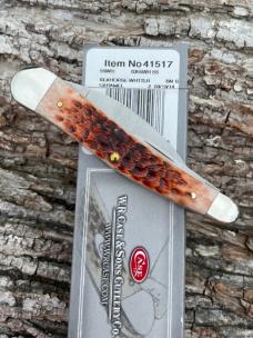 CASE XX ** 2014 CARAMEL JIG BONE SEAHORSE WHITTLER
