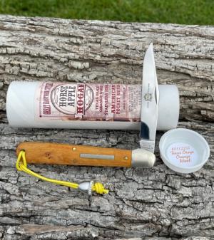 GEC ** 651122 SS TEXAS ORANGE OSAGE WOOD HORSE APPLE HOGAN KNIFE