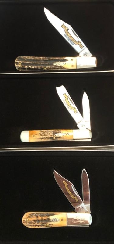 2006 Case 3 knife set of Stag Barlow 