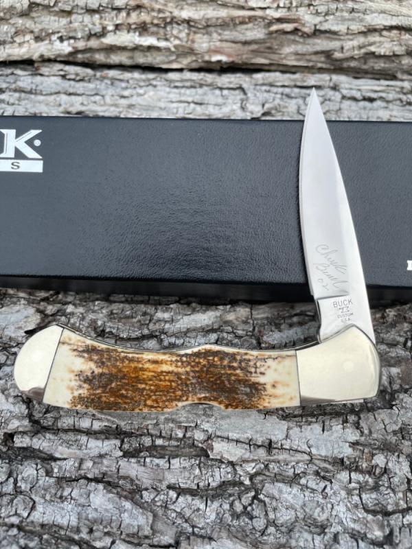 BUCK CUSTOM 532 MAMMOTH IVORY 154 CM CHUCK BUCK SIGNED LOCKBACK