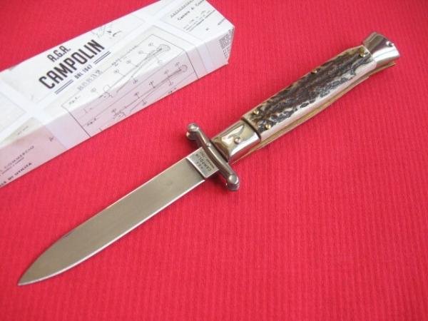 Italian Limited Edition Manual Open Swing Guard Stiletto Knife - A.G.A CAMPOLIN Italy