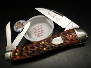 Great Eastern Cutlery UN-X-LD #38 English Splitback Whittler Burnt Orange Jigged Bone GEC 380321