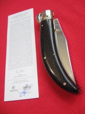Quality Italian Unique Mechanism LEPRE Buffalo Horn Knife Limited Edition 2015 MANIAGO ITALY