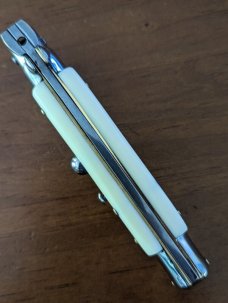 NOS GIOVANNI BELTRAME GENUINE IMITATION IVORY 20CM-8" FLAT BLADE STILETTO 