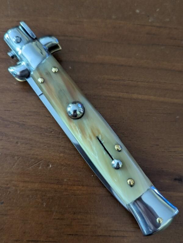 NOS GIOVANNI BELTRAME HONEY BRAZILIAN HORN 23CM-9" FLAT BLADE STILETTO NOS GIOVANNI BELTRAME HONEY BRAZILIAN HORN 23CM-9" FLAT BLADE STILETTO