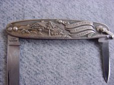 Antique BUFFALO BILL & PAHASKA TEPEE, LOOKOUT MOUNTAIN Embossed Handle VOOS Pocket Knife Antique BUFFALO BILL & PAHASKA TEPEE, LOOKOUT MOUNTAIN Embossed Handle VOOS Pocket Knife
