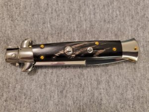 *NOS* Frank Beltrame ITALIAN 9" Dark Horn Stiletto w/Bayonet Blade 4MM