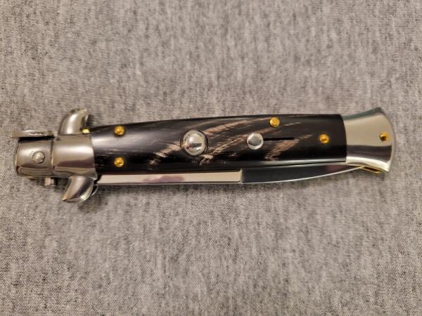 *NOS* Frank Beltrame ITALIAN 9" Dark Horn Stiletto w/Bayonet Blade 4MM *NOS* Frank Beltrame ITALIAN 9" Dark Horn Stiletto w/Bayonet Blade 4MM