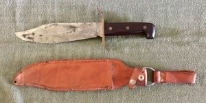 Vintage Guard Marked Western W 49 Bowie Knife And Sheath