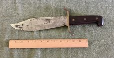 Vintage Guard Marked Western W 49 Bowie Knife And Sheath Vintage Guard Marked Western W 49 Bowie Knife And Sheath