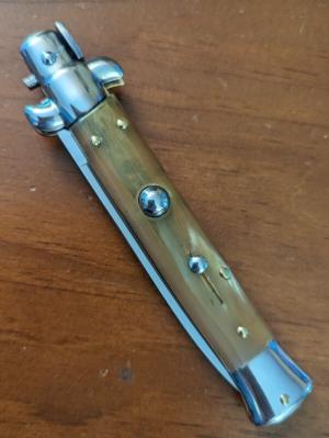 NOS GIOVANNI BELTRAME HONEY BRAZILIAN HORN 23CM-9" FLAT BLADE STILETTO 