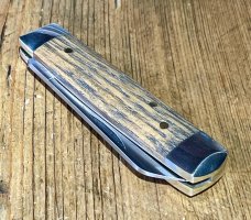 A. Wright & Son, "Senator" Gentleman's knife, w/ Oak scales, Lambsfoot blade & Custom Filing