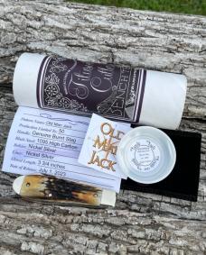 TITUSVILLE CUTLERY ** BURNT STAG 1095 CARBON OLD MAN JACK TITUSVILLE CUTLERY ** BURNT STAG 1095 CARBON OLD MAN JACK