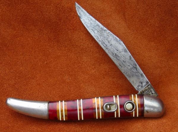Vintage Antique Folding Pocket Knife Hammer Brand Automatic 1940s Candy Stripe Vintage Antique Folding Pocket Knife Hammer Brand Automatic 1940s Candy Stripe
