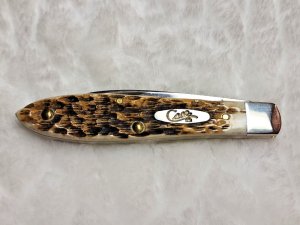 Case XX USA SS TB61028 Teardrop Single Blade Amber Bone Handle 2021