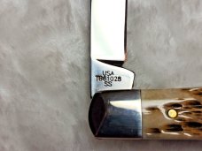 Case XX USA SS TB61028 Teardrop Single Blade Amber Bone Handle 2021