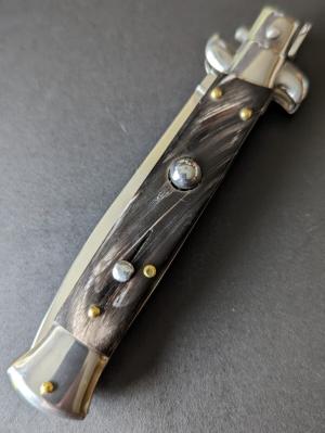 FRANK BELTRAME 23CM 9" DAGGER AUTO IN NICE BUFFALO HORN...NEW 