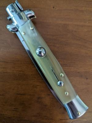 NOS GIOVANNI BELTRAME HONEY BRAZILIAN HORN 23CM-9" FLAT BLADE STILETTO 