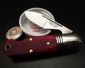 Great Eastern Cutlery #25 EO Beerlow Red Sawcut Bone GEC Easy Open 252123