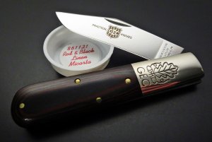 Great Eastern Cutlery #86 2-Acorn Barlow 440C Red & Black Micarta GEC 861121