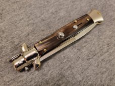 Frank Beltrame ITALIAN 9" Brazilian Horn 2023 L.E. PICKLOCK Stiletto w/Bayonet Blade 4MM Frank Beltrame ITALIAN 9" Brazilian Horn 2023 L.E. PICKLOCK Stiletto w/Bayonet Blade 4MM