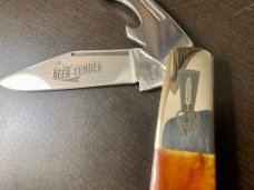 BEAR & SON BEER-TENDER SMOOTH AMBER BONE FOLDING KNIFE BEAR & SON BEER-TENDER SMOOTH AMBER BONE FOLDING KNIFE
