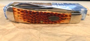 Discontinued Case Pocket Worn Whiskey Bone Panama Trapper