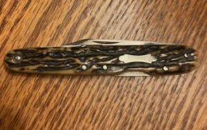 W0W !  OLD HENKLES STAG LOCKBACK WHITTLER