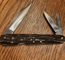 W0W !  OLD HENKLES STAG LOCKBACK WHITTLER