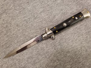 *NOS* Frank Beltrame ITALIAN 9" Brazilian B/W Horn Stiletto w/Bayonet Blade 4MM