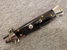 *NOS* Frank Beltrame ITALIAN 9" Brazilian B/W Horn Stiletto w/Bayonet Blade 4MM *NOS* Frank Beltrame ITALIAN 9" Brazilian B/W Horn Stiletto w/Bayonet Blade 4MM