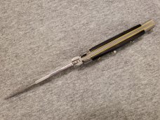 *NOS* Frank Beltrame ITALIAN 9" Brazilian B/W Horn Stiletto w/Bayonet Blade 4MM *NOS* Frank Beltrame ITALIAN 9" Brazilian B/W Horn Stiletto w/Bayonet Blade 4MM
