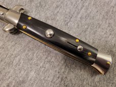 *NOS* Frank Beltrame ITALIAN 9" Brazilian B/W Horn Stiletto w/Bayonet Blade 4MM *NOS* Frank Beltrame ITALIAN 9" Brazilian B/W Horn Stiletto w/Bayonet Blade 4MM