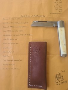 Klassic K'roo Warthog Tusk Ivory Scagel Cut Sheepsfoot Sleeveboard...N690..3.8 closed..coa/slip