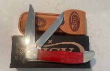 CASE XX OLD RED SMOOTH BONE LARGE FOLDING HUNTER W/SHEATH CASE XX OLD RED SMOOTH BONE LARGE FOLDING HUNTER W/SHEATH