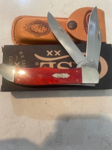 CASE XX OLD RED SMOOTH BONE LARGE FOLDING HUNTER W/SHEATH CASE XX OLD RED SMOOTH BONE LARGE FOLDING HUNTER W/SHEATH