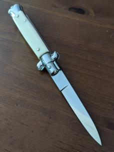 NOS GIOVANNI BELTRAME GENUINE IMITATION IVORY 20CM-8" FLAT BLADE STILETTO NOS GIOVANNI BELTRAME GENUINE IMITATION IVORY 20CM-8" FLAT BLADE STILETTO