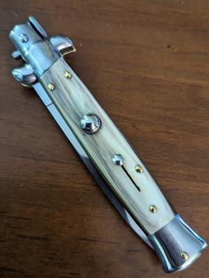 NOS GIOVANNI BELTRAME HONEY BRAZILIAN HORN 23CM-9" FLAT BLADE STILETTO 