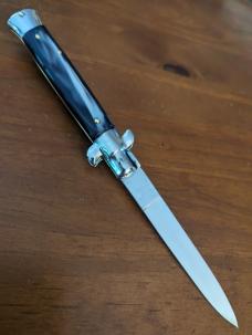 NOS GIOVANNI BELTRAME GENUINE IMITATION BUFFALO HORN 23cm=9" FLAT BLADE STILETTO NOS GIOVANNI BELTRAME GENUINE IMITATION BUFFALO HORN 23cm=9" FLAT BLADE STILETTO