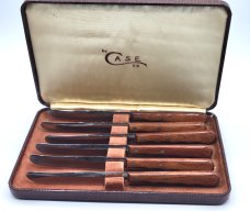Case xx Stainless CAP 254 Steak Cutlery Knife Set Wood Handles Original Box Case xx Stainless CAP 254 Steak Cutlery Knife Set Wood Handles Original Box