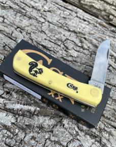 CASE XX ** SFO 2023 YELLOW SYNTHETIC SQUIRREL SOD BUSTER JR CASE XX ** SFO 2023 YELLOW SYNTHETIC SQUIRREL SOD BUSTER JR
