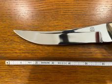 Nolen 11 1/4" Custom Recurve Trailing Point Hunting Knife w/Turquiose & Impala Horn Handle - RARE!!! Nolen 11 1/4" Custom Recurve Trailing Point Hunting Knife w/Turquiose & Impala Horn Handle - RARE!!!