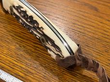 Junglee Tak Fukuta 8 3/8" Clip Point Hunting Knife w/Stainless Steel Blade & Stag Scales Japan Junglee Tak Fukuta 8 3/8" Clip Point Hunting Knife w/Stainless Steel Blade & Stag Scales Japan